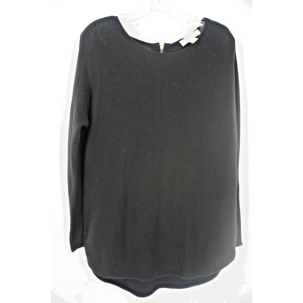 Michael Michael Kors Women's Size S Black Knit Sweater with Gold Hardware Detail